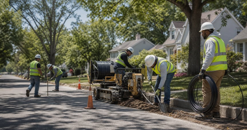 Workforce Laying Broadband Cable in America